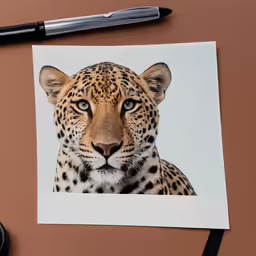 there is a picture of a leopard on this paper