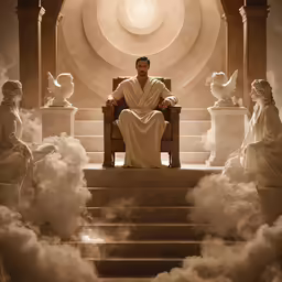 a man sitting on a bench surrounded by clouds of smoke