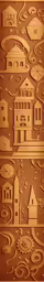 a paper cutting that has some houses in it