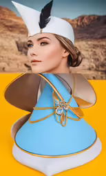 a woman wearing an old fashion costume for a portrait