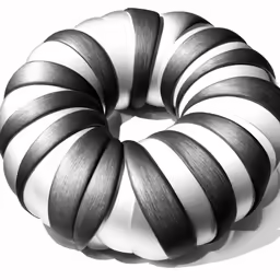 a very large object with black and white stripes