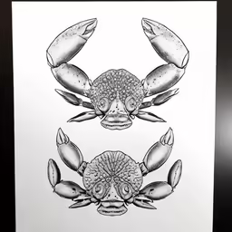 an illustration of crabs, each with different markings