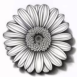 a drawing of a white flower on a white background,black and white drawing of a large flower