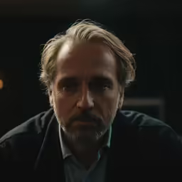 the man is looking in to the camera
