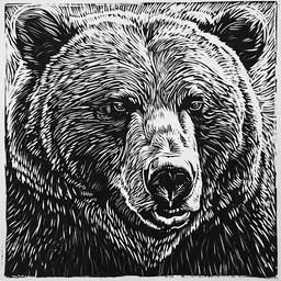 an image of a bear in black and white,black and white photograph of a bear