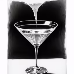 an art image of a martini being poured in the bowl