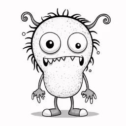 the monster cartoon character is happy and happy