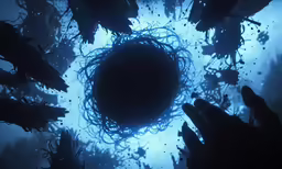 a very dark and weird looking object with lots of stuff