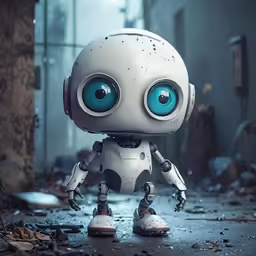 an image of a robot that is in the street