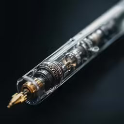 an elaborate, clear tube contains some type of liquid