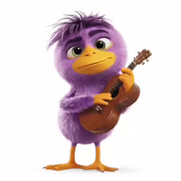a cartoon character is playing the guitar