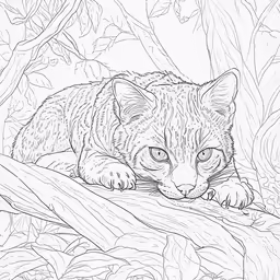 an image of a cat sleeping on a tree branch
