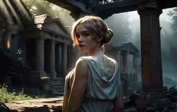 the last fantasy series, with a girl standing in the midst