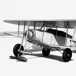 the old biplane has four propellers