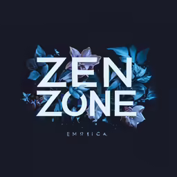 the word zen zone made from flowers in white letters