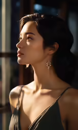 a beautiful asian lady posing for a photo