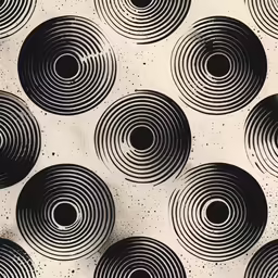 a black and white pattern with many circles