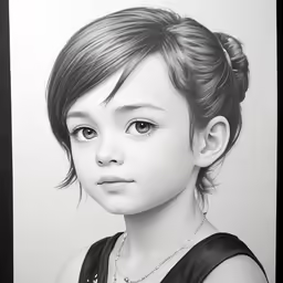 a little girl with long hair and wearing black