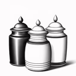 a set of three salt and pepper mills