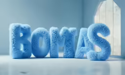 blue letters spelling bonas are made up of fluffy blue fluffy clouds