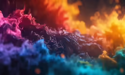 multiple colored smoke is mixed into the background