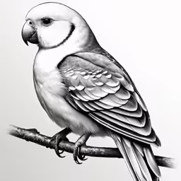 a drawing of a bird on a branch