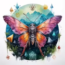 an insect painted on the back of it