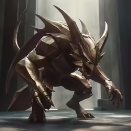 the demonic looking creature is shown in this art work