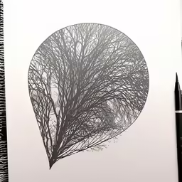 an image of trees and the shape of a heart