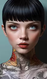 the girl with an artistic look is seen