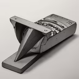 a metal object on white background