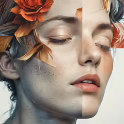 two pictures one is painted, and the other is colored