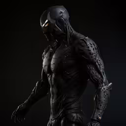 a black man in futuristic armor