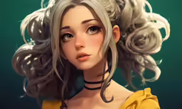 a 3d illustration of a woman with gray hair