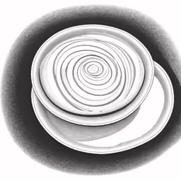 a black and white image of some plates