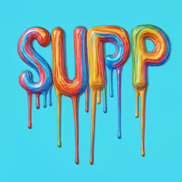 dripping font that says supp