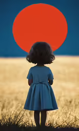 an image of a little girl that is in the grass