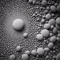 a series of different shapes with rocks arranged