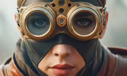 the character of apex, who appears to be wearing a helmet with binoculars on it
