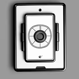 the back of a white device with a light in it