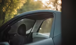 a photo taken out the passenger window from inside a car