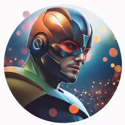 a poster of an adult male wearing ear phones and looking into the distance