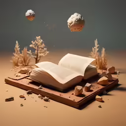 a book with falling pages sitting on top of it