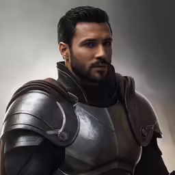 a man dressed in armor with a sword