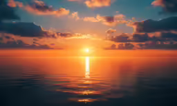 a sunrise that is shining in the ocean