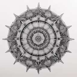 abstract art depicting a large pattern of white and gray lines and dots on grey paper