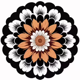 an abstract design in orange, white and black