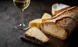 an image of a loaf of bread and some cheese