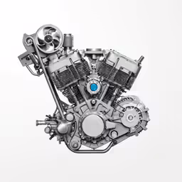 a motorcycle engine with the gear on the engine