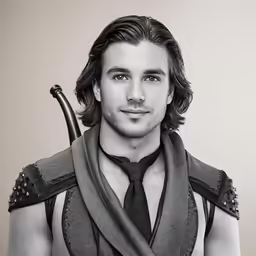 a man with a leather vest wearing a neck tie